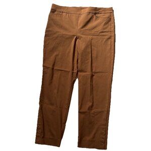 chicos size 2.5 pants Tan Pull On Tapered Gold Buttons On End of Pants